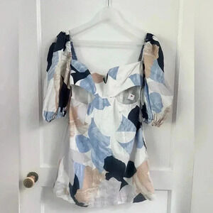 Revolve Rumer Leila Mini Dress Cut Out Linen Dress Size S $269